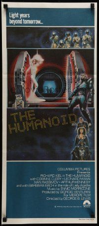 1c851 HUMANOID Aust daybill '79 art of Richard Kiel in space suit, wacky Italian Star Wars rip-off