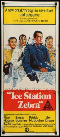 1c855 ICE STATION ZEBRA Aust daybill '69 Rock Hudson, Jim Brown, Ernest Borgnine, different art!