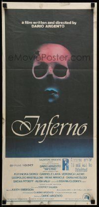 1c858 INFERNO Aust daybill '80 Dario Argento horror, cool skull & bleeding mouth artwork!