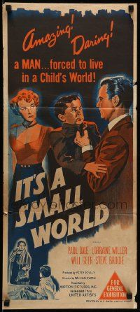 1c861 IT'S A SMALL WORLD Aust daybill '50 William Castle directed wacky bizarre comedy!