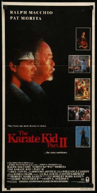 1c866 KARATE KID PART II Aust daybill '86 great profile of Pat Morita & Ralph Macchio!