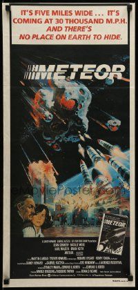 1c887 METEOR Aust daybill '79 Sean Connery, Natalie Wood, cool sci-fi artwork by Michael Whipple!