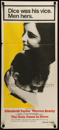 1c899 ONLY GAME IN TOWN Aust daybill '69 Elizabeth Taylor & Warren Beatty, in love in Las Vegas!