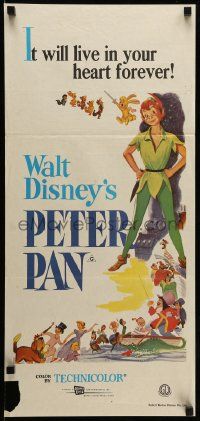 1c906 PETER PAN Aust daybill R70s Disney cartoon fantasy classic, where adventure never ends!