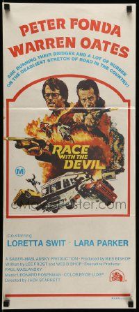 1c912 RACE WITH THE DEVIL Aust daybill '75 Peter Fonda & Warren Oates are burning bridges & rubber