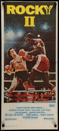 1c920 ROCKY II Aust daybill '79 best image of Sylvester Stallone & Carl Weathers fighting in ring!