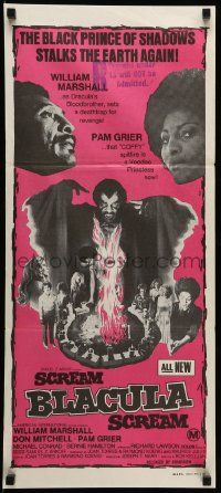 1c929 SCREAM BLACULA SCREAM Aust daybill '73 image of black vampire William Marshall & Pam Grier!