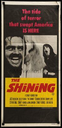1c937 SHINING Aust daybill '80 Stephen King & Stanley Kubrick horror, crazy Jack Nicholson!