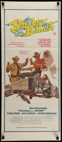 1c943 SMOKEY & THE BANDIT Aust daybill '77 Burt Reynolds, Sally Field & Jackie Gleason by Solie!