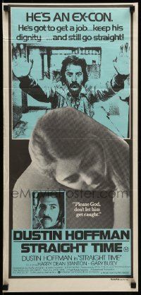1c951 STRAIGHT TIME Aust daybill '78 Dustin Hoffman, Theresa Russell, don't let him get caught!