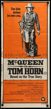 1c974 TOM HORN Aust daybill '80 see cowboy Steve McQueen in the title role before he sees you!