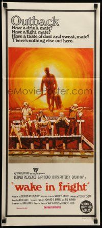 1c988 WAKE IN FRIGHT Aust daybill '71 Ted Kotcheff Australian Outback creepy cult classic!