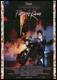 1c485 PURPLE RAIN German 33x47 '84 great image of Prince riding motorcycle, his 1st motion picture