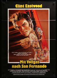1c505 ANY WHICH WAY YOU CAN German '80 cool artwork of Clint Eastwood & Clyde by Bob Peak!