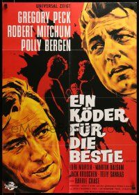 1c536 CAPE FEAR German R80s Gregory Peck, Robert Mitchum, Polly Bergen, Hans Braun noir artwork!
