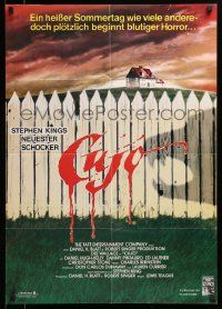 1c553 CUJO German '83 Stephen King, completely different artwork of bloody fence & house!