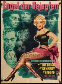 1c647 RANCHO NOTORIOUS German '52 Fritz Lang, art of Marlene Dietrich showing her legs by Rehak!