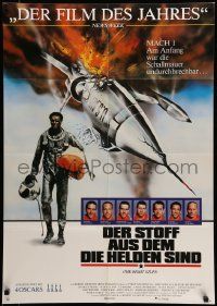 1c653 RIGHT STUFF German '84 great art of Sam Shepard as Chuck Yeager walking away from crash!