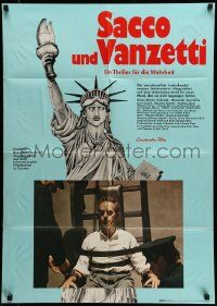 1c662 SACCO & VANZETTI German '72 Giuliano Montaldo, anarchist bio, inset image of electric chair!