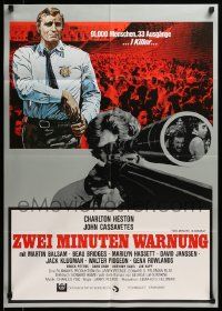 1c698 TWO MINUTE WARNING German '77 Charlton Heston, Cassavetes, Beau Bridges in sniper's scope!