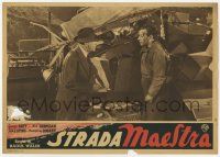 1c275 THEY DRIVE BY NIGHT Italian 10x14 pbusta '40 man questions bloody George Raft after crash!