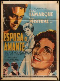 1c305 CREO EN TI Mexican poster '60 Alfonso Corona Blake, close-up art of Libertad Lamaraque!