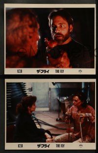 1c086 FLY 8 Japanese LCs '86 David Cronenberg sci-fi remake, Jeff Goldblum, Geena Davis!