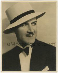 1d076 CHARLEY CHASE deluxe 11x14 still '20s head & shoulders portrait in tuxedo & cool hat by Stax!