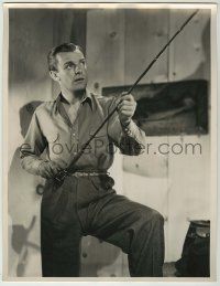 1d096 DENNIS O'KEEFE deluxe 10x13 still '39 candid w/ fishing pole in Kid From Texas by Willinger!