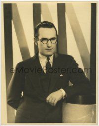 1d155 HAROLD LLOYD deluxe 10.75x13.5 still '35 posed portrait in his trademark glasses & suit!