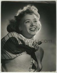 1d190 JEFF DONNELL deluxe 10.5x13.5 still '40s smiling portrait with shawl & sweater by Ned Scott!