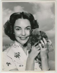 1d191 JENNIFER JONES 10x13 still '52 with cute boxer puppy when she made Carrie by Whitey Schafer!