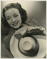 1d210 JOAN PERRY deluxe 10.75x13.75 still '38 smiling c/u with natural leghorn hat by A.L. Schafer!