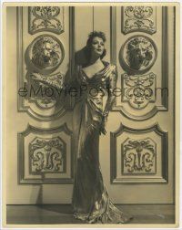 1d258 LORETTA YOUNG deluxe 11x14 still '30s full-length in shimmering dress by ornate doors!