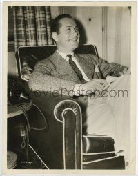 1d341 ROBERT MONTGOMERY deluxe 10x13 still '30s close up seated smiling portrait at his home!