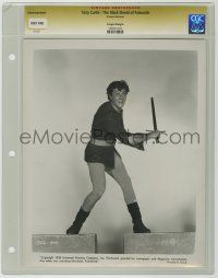 1d029 BLACK SHIELD OF FALWORTH slabbed 8x10 still '54 Tony Curtis wearing tights & wielding sword!