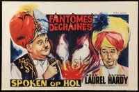 1f538 A-HAUNTING WE WILL GO Belgian R50s Laurel & Hardy in wacky turbans with ghosts!