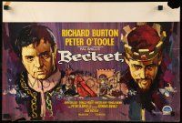 1f546 BECKET Belgian '64 great Ray artwork of Richard Burton in the title role, Peter O'Toole!