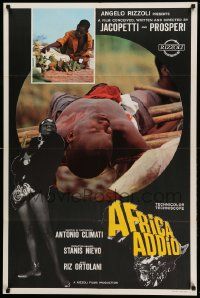 1f211 ADIOS AFRICA export Italian 1sh '67 Jacopetti & Prosperi's Africa Addio, image of man's body!