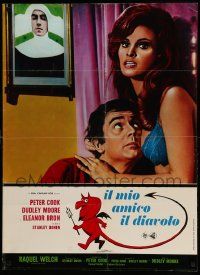 1f230 BEDAZZLED Italian 27x37 pbusta '68 classic fantasy, Dudley Moore & sexy Raquel Welch!