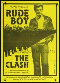 1f027 RUDE BOY Swiss '80 The Clash, cool different image of Mick Jones & police, green design!