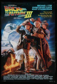 1g103 BACK TO THE FUTURE III DS 1sh '90 Michael J. Fox, Chris Lloyd, Drew Struzan art!