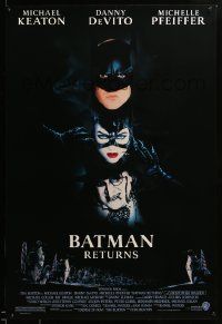 1g110 BATMAN RETURNS 1sh '92 Michael Keaton, Danny DeVito, Michelle Pfeiffer, Tim Burton!