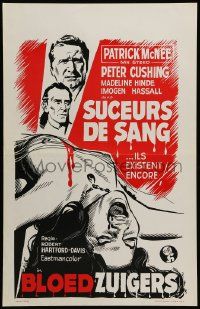 1h015 BLOOD SUCKERS Belgian '71 Patrick Macnee, Peter Cushing in vampire horror!