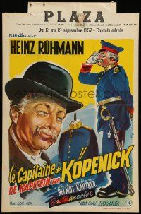 1h022 CAPTAIN FROM KOPENICK Belgian '56 Helmut Kautner's Der Hauptmann von Kopenick, wacky art!