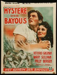 1h033 CRY OF THE HUNTED Belgian '53 different art of Polly Bergen, Sullivan & Gassman by Miller!