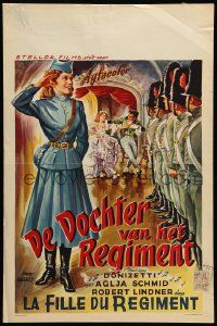 1h037 DAUGHTER OF THE REGIMENT Belgian '53 artwork of Aglaja Schmid & soldiers in uniform!