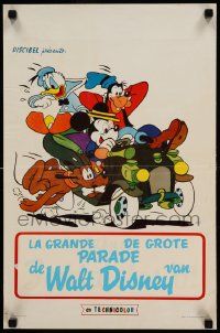 1h050 DISNEY FANTAISIES '61 Belgian '61 Mickey Mouse, Donald Duck, Goofy, and Pluto in car!