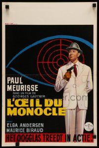 1h059 EYE OF THE MONOCLE Belgian '62 Paul Meurisse, Georges Lautner, great different artwork!