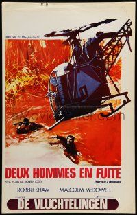 1h066 FIGURES IN A LANDSCAPE Belgian '72 Joseph Losey, Robert Shaw, Malcolm McDowell & helicopter!